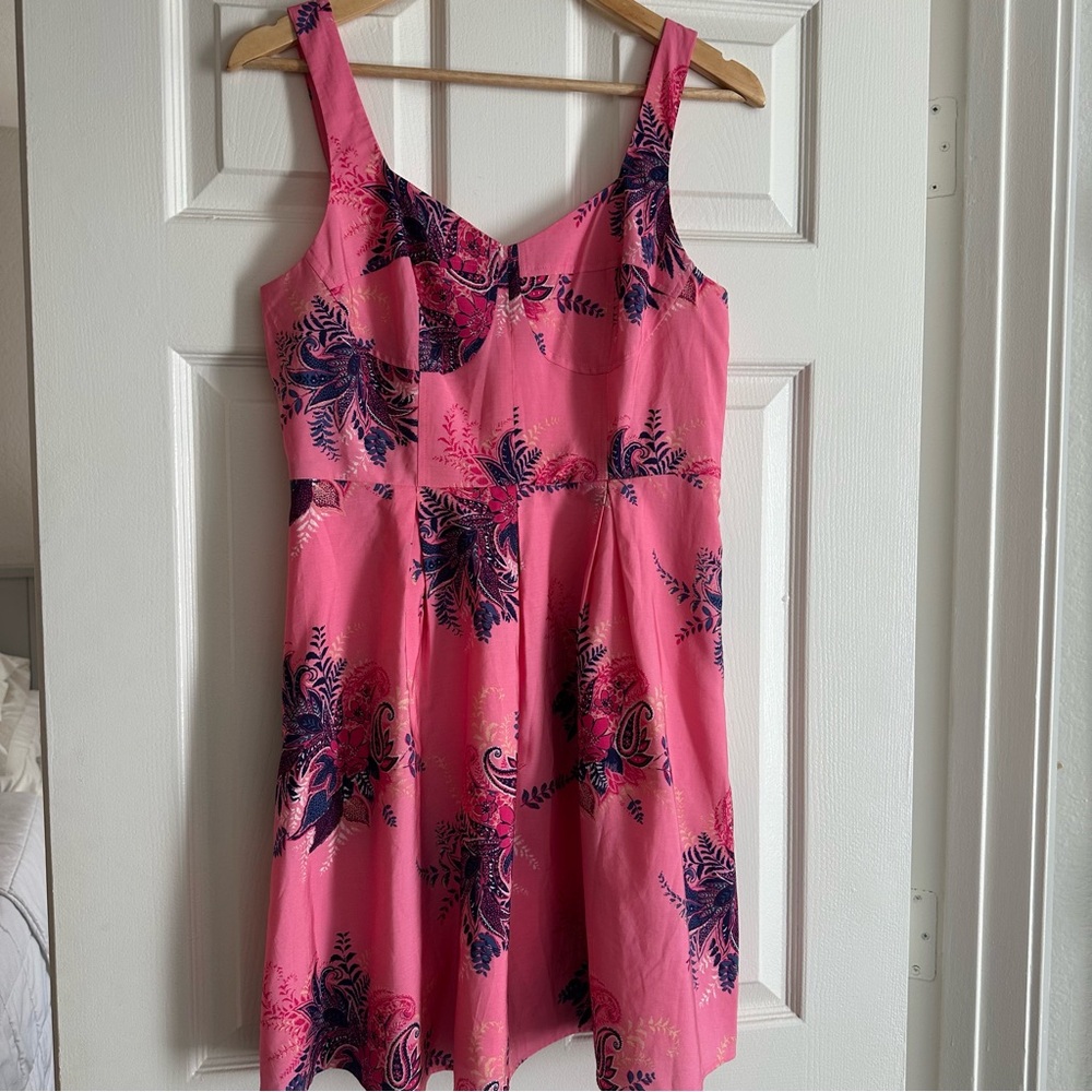 LOFT Pink Floral Mini Dress - Picture 2 of 12